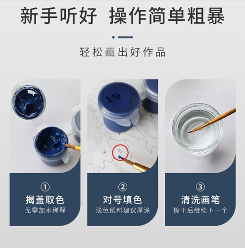 diy数字油画填充定制油彩减压照片人物手绘丙烯画画填色装饰画 - 图1