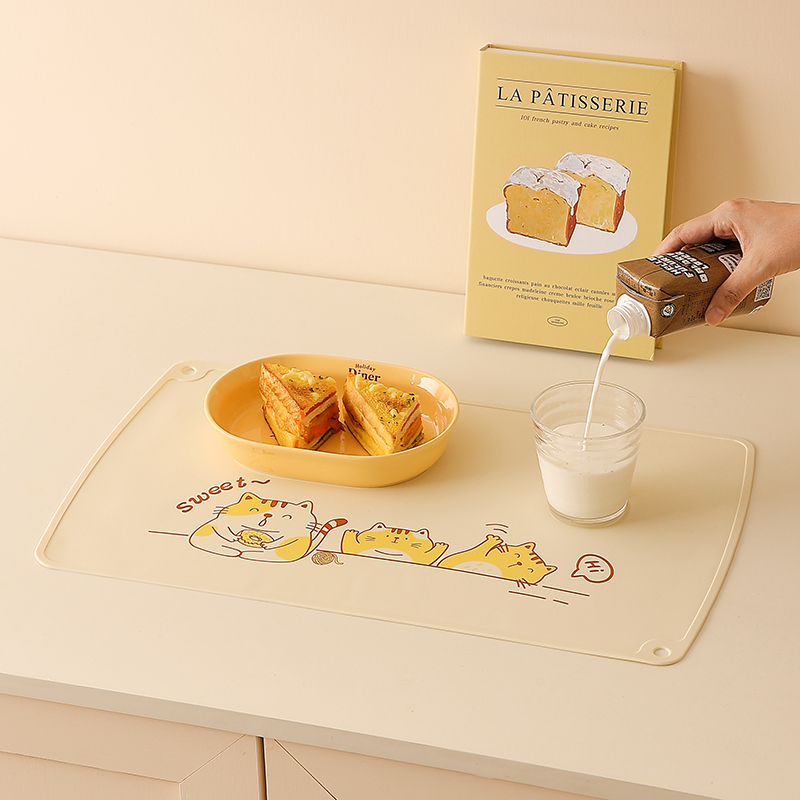 宝宝硅胶餐垫小学生专用午餐垫防水防油易清洗防滑餐桌垫防霉抗菌 - 图0