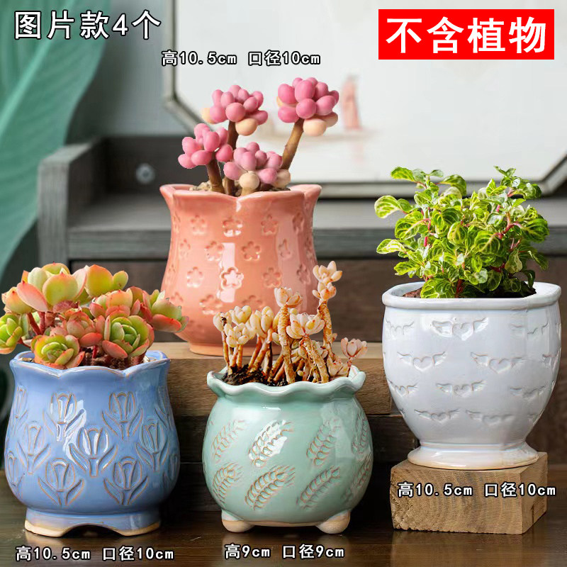 长方形多肉花盆陶瓷大口径包邮阳台大号肉肉专用花盆长条特价清仓,淘宝优惠券,粉丝福利购,淘宝优惠卷