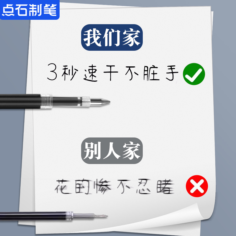 点石制笔按动笔芯ds1154时空舱赛博仓专用速干一中性笔替芯0.5太空舱红蓝黑色双珠子弹头笔芯指尖温柔替换芯 - 图2