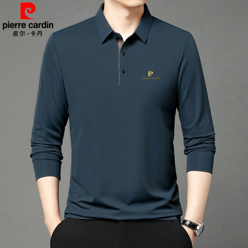 Pierre Cardin mulberry silk long sleeve T-shirt for men