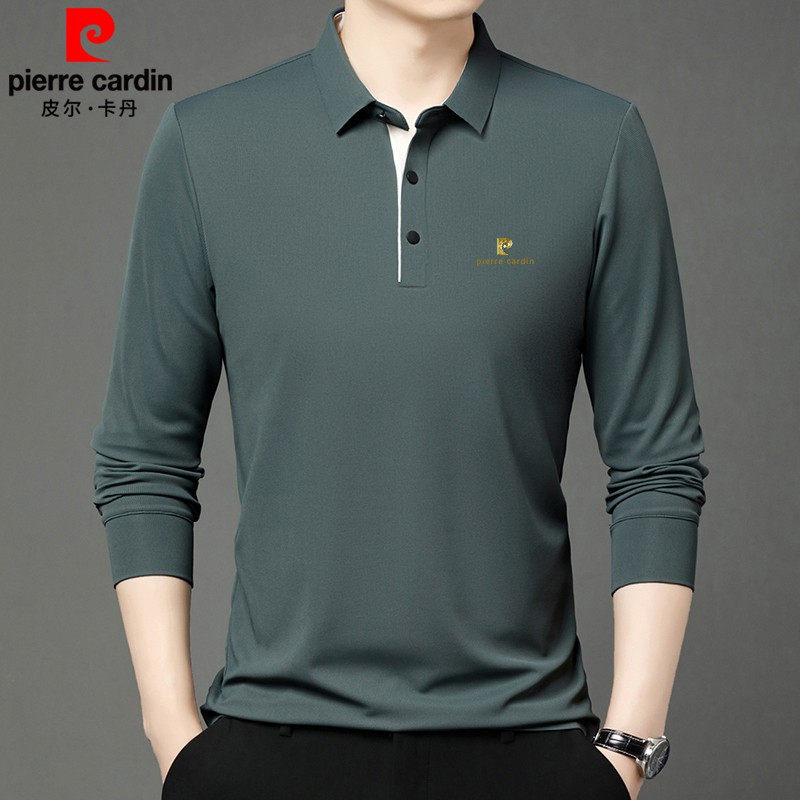 Pierre Cardin mulberry silk long sleeve T-shirt for men