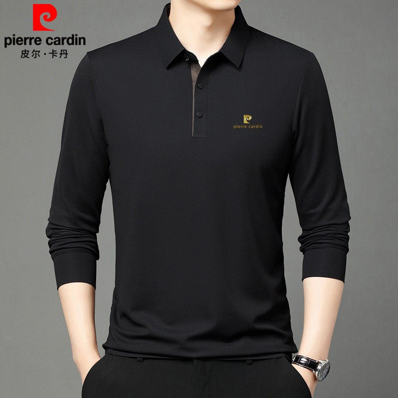 Pierre Cardin mulberry silk long sleeve T-shirt for men