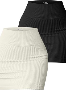 Women's Skirt Elastic Rib High Waist Mini Wrap Hip Skirt