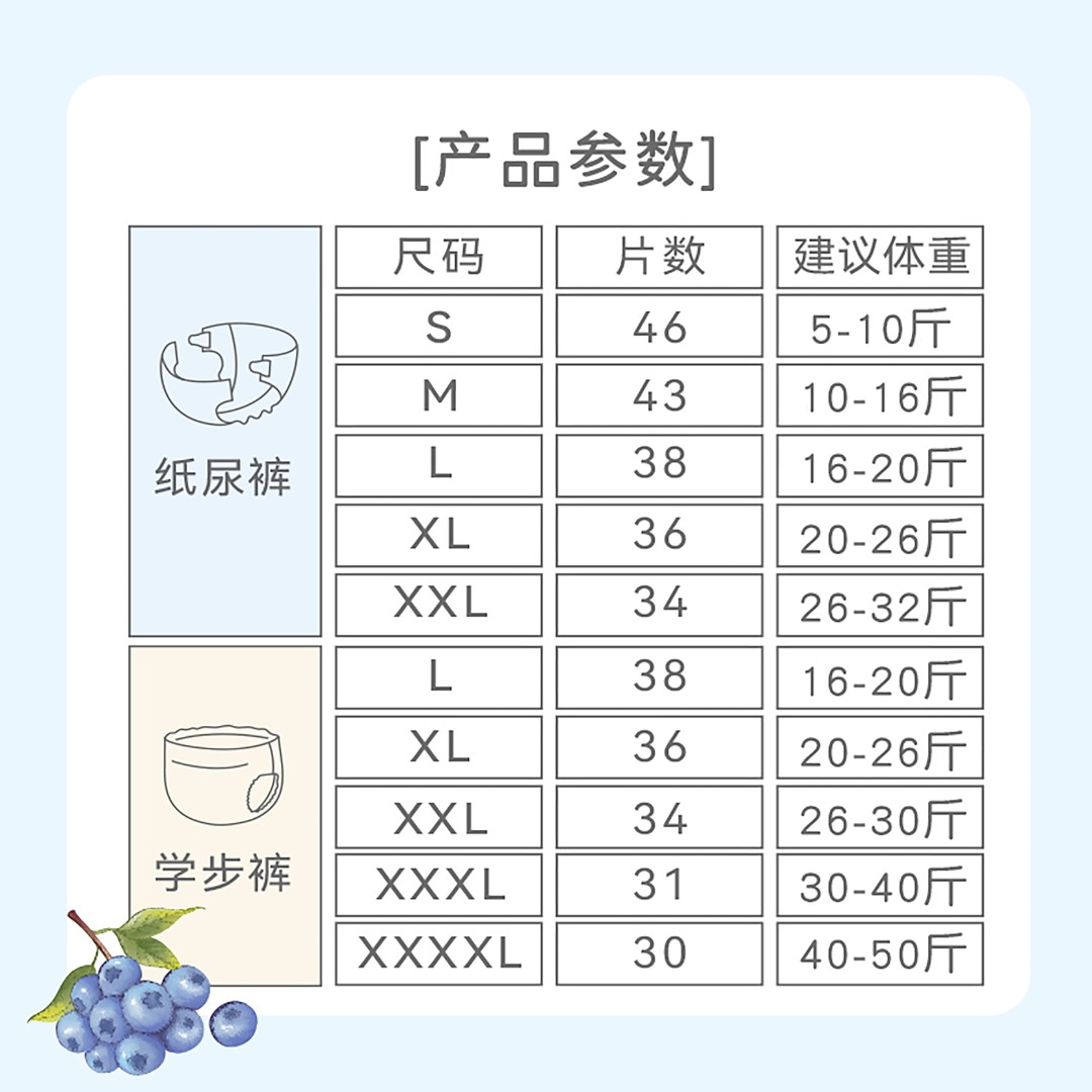 童冠军天使美梦果C弱酸全包臀一体拉拉裤超薄透气XXL男女宝纸尿裤