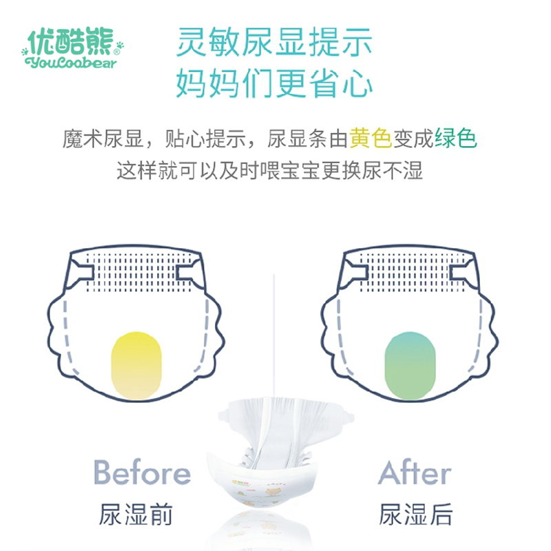 优酷熊婴儿纸尿裤XXXL夏季超薄透气新生儿SM宝宝尿不湿3XL加大码L
