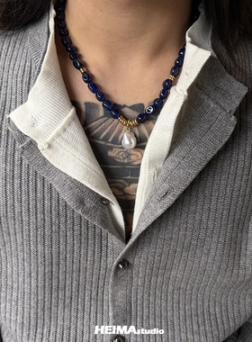 新贵~异形巴洛克珍珠项链男潮轻奢小众设计高级感嘻哈锁骨链女