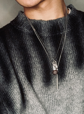 2019新款冷淡风潮流个性男女情侣多层套装吊坠项链搭配链嘻哈