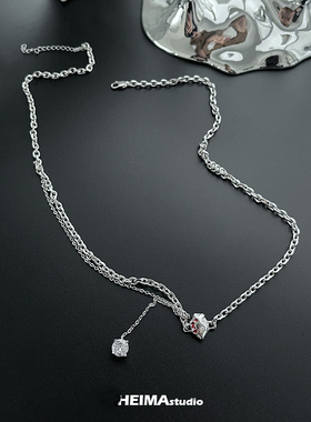 原创岩浆系列心脏造型项链男潮高级感小众设计感吊坠配饰衣服搭配