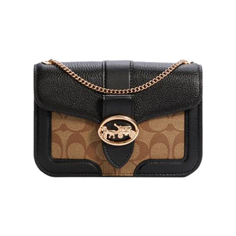 COACH 蔻驰 GEORGIE 女士链条斜挎包单肩包 金属马车标