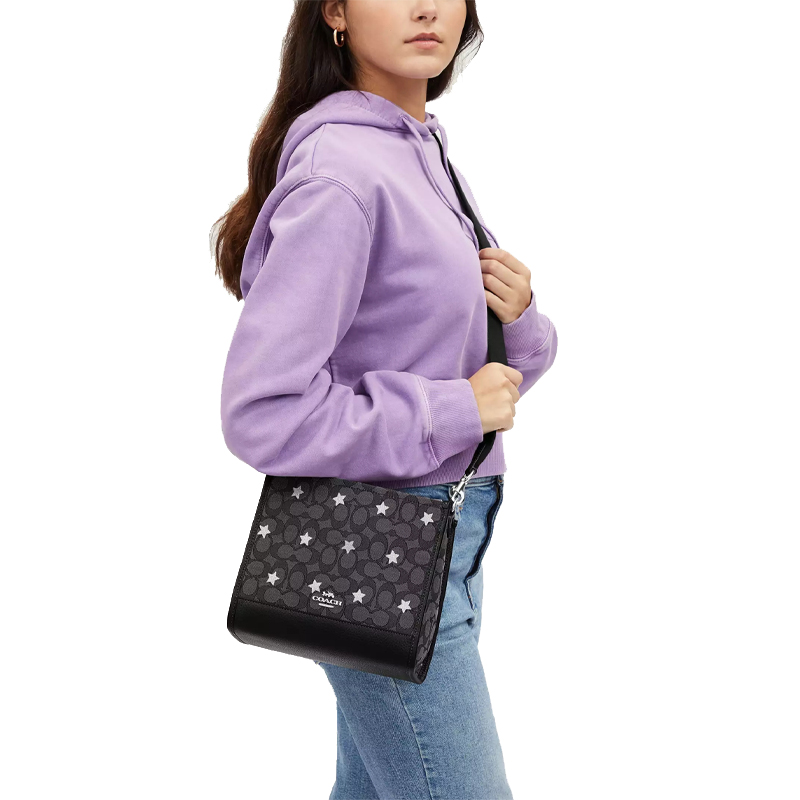 COACH 蔻驰 Dempsey Tote 22女士手拎包斜挎包托特包 小号 星星款 - 图2