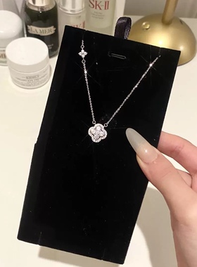 精致闪耀四叶草s999纯银项链女轻奢小众设计锁骨链生日礼物送女友