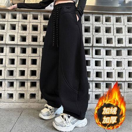 女童加绒裤子秋冬装女大童网红香蕉裤儿童卫裤初中生加厚运动裤潮,淘宝优惠券,粉丝福利购,淘宝优惠卷