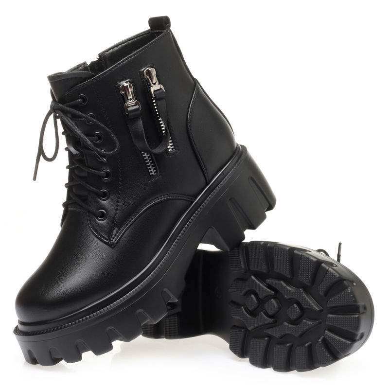 羊毛棉鞋女秋四季马丁靴保暖中年女士皮靴加绒厚底短筒靴粗跟,淘宝优惠券,粉丝福利购,淘宝优惠卷