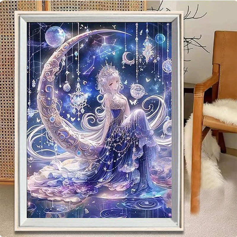 星月少女5d钻石画满钻手工DIY点贴钻卧室装饰唯美十字绣,淘宝优惠券,粉丝福利购,淘宝优惠卷