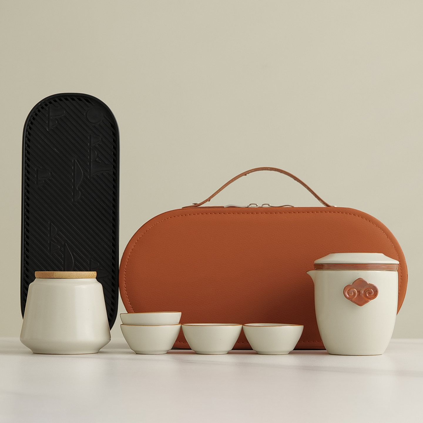 汝窑旅行茶具套装便携式车载旅游高端快客杯茶杯户外露营喝茶送礼,淘宝优惠券,粉丝福利购,淘宝优惠卷