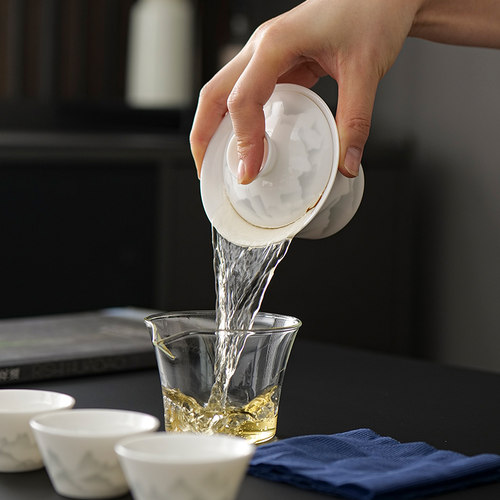 户外旅行茶具一壶三杯快客杯陶瓷简约便捷式收纳包定制伴手礼套装 - 图1