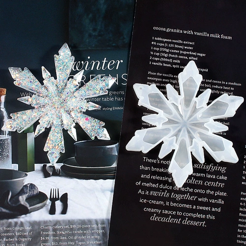 Подвеска, аксессуар, брелок, силиконовая форма ручной работы, зеркальный эффект, со снежинками, «сделай сам»