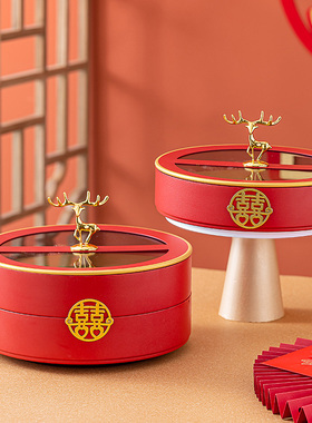 喜庆结婚果盘送新人摆件