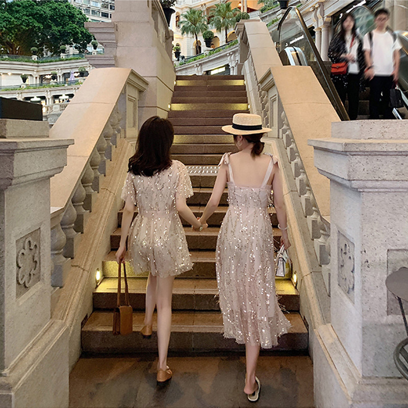 2020新款夏闪闪bling 亲杨连衣裙