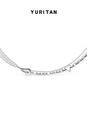YURITAN镶钻镀金情侣choker项链