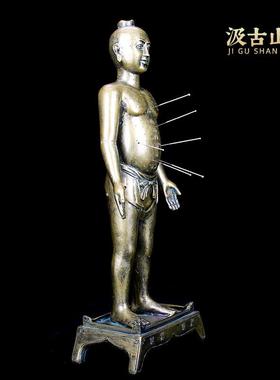 35可扎针仿古针灸铜人模型中医文化摆件经络穴位人体模型教学模具