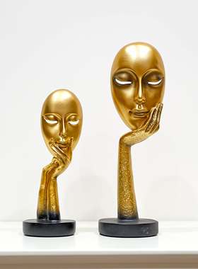 ins北欧创意摆件抽象艺术面具女装店装饰品家居客厅抽象艺术摆件