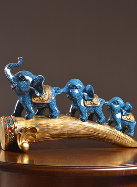 大象美式玄关高档创意办公室桌书柜子客厅装饰品酒柜客厅乔迁礼物