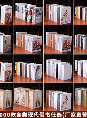 假书摆件简约北欧客厅书房架装饰品摆设新中式书柜假书仿真书道具