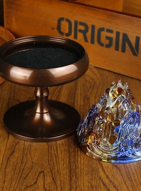 黄铜琉璃博山炉家居书房香薰炉金属工艺品铜器纯铜摆件工艺品