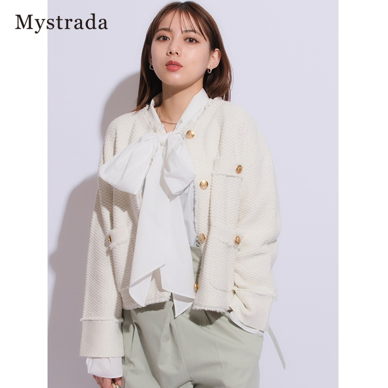 Mystrada2024早春新品复古风金属扣外套34155430 - 图3