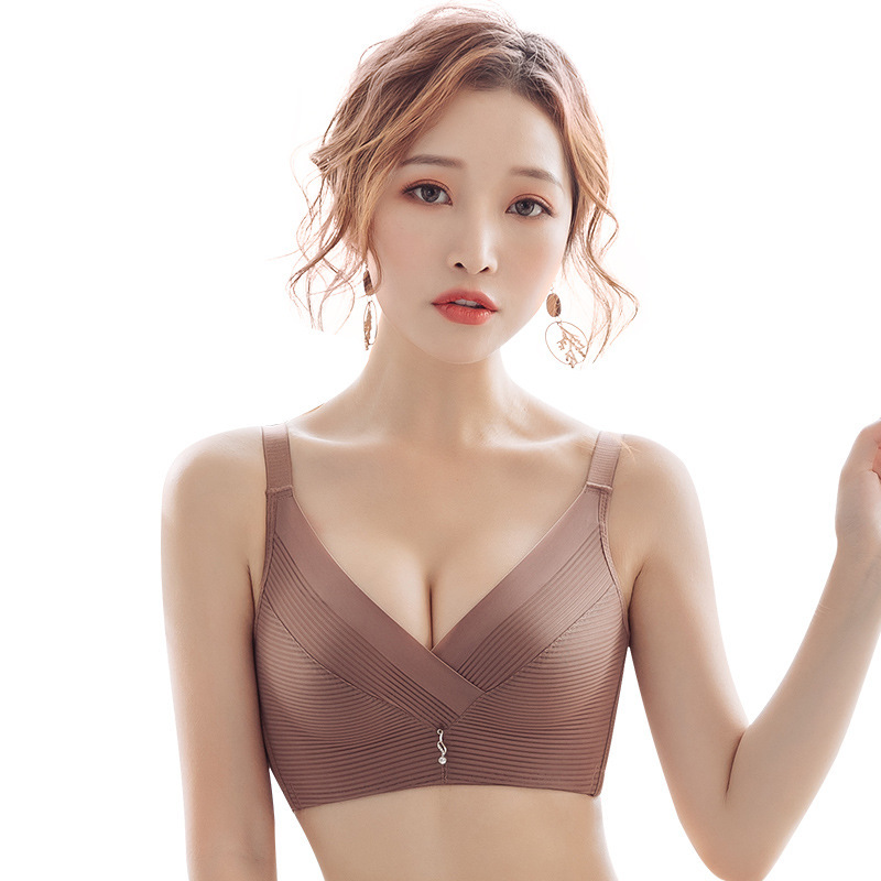 无钢圈调整型小胸上托防下垂收副乳定型性感薄款无痕内衣聚拢文胸
