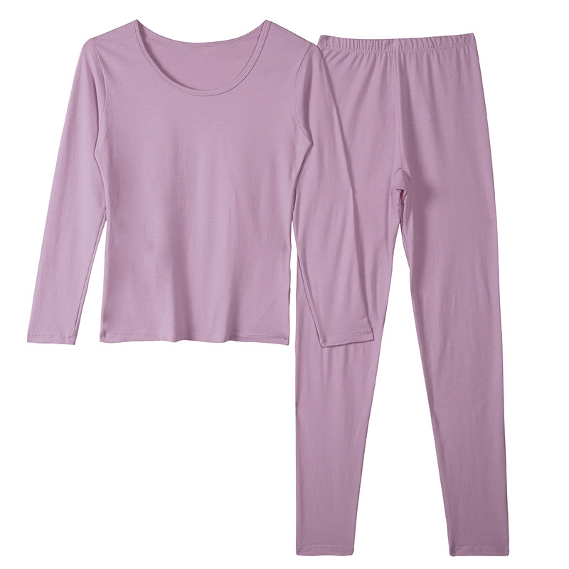 莫代尔保暖长袖肉色内搭棉毛衫 柔兰馨保暖上装