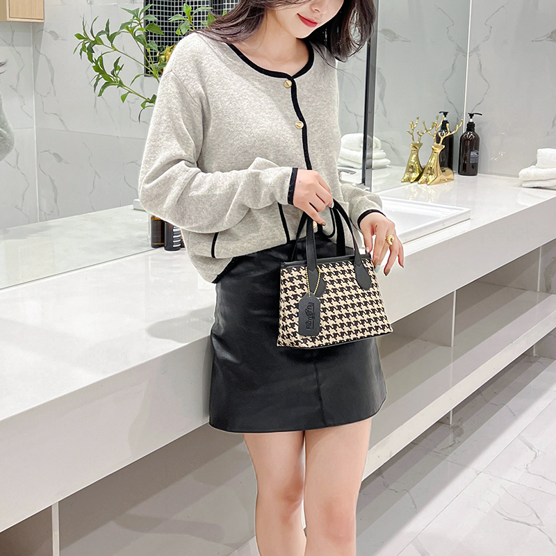 千鸟格2025秋冬新款女包日韩手提包单肩斜挎包时尚百搭高质感小包,淘宝优惠券,粉丝福利购,淘宝优惠卷