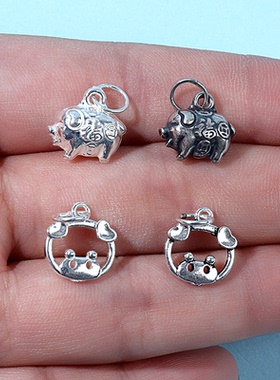 银饰本命年小猪配饰生肖