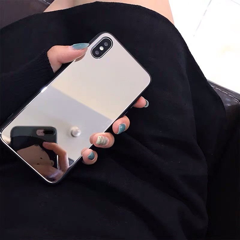 补妆镜面保护套适用于iphone15ProMax新款简约冷淡风苹果13pro邓紫棋明星同款手机壳秋冬女款小清新ins风镜子