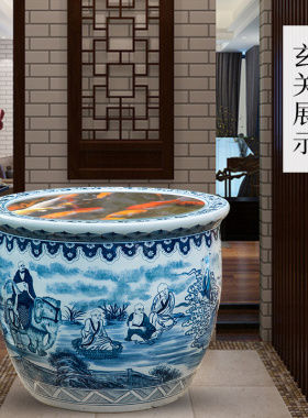 景德镇陶瓷八仙过海庭院大水缸