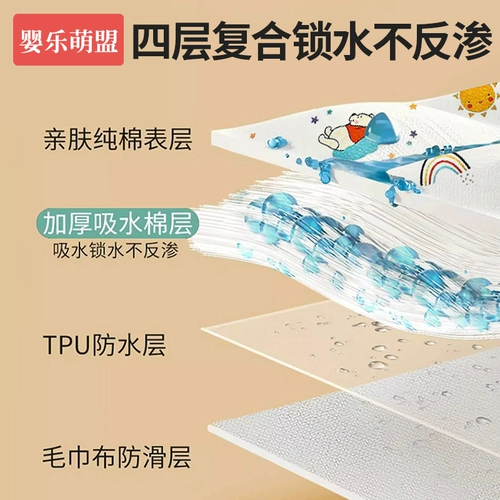 Детская хлопковая водонепроницаемая дышащая пеленка, можно стирать