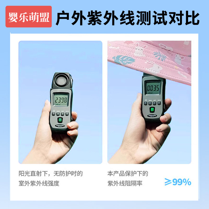 儿童防晒帽男孩女孩男童女童宝宝遮阳帽防紫外线太阳帽大帽檐帽子