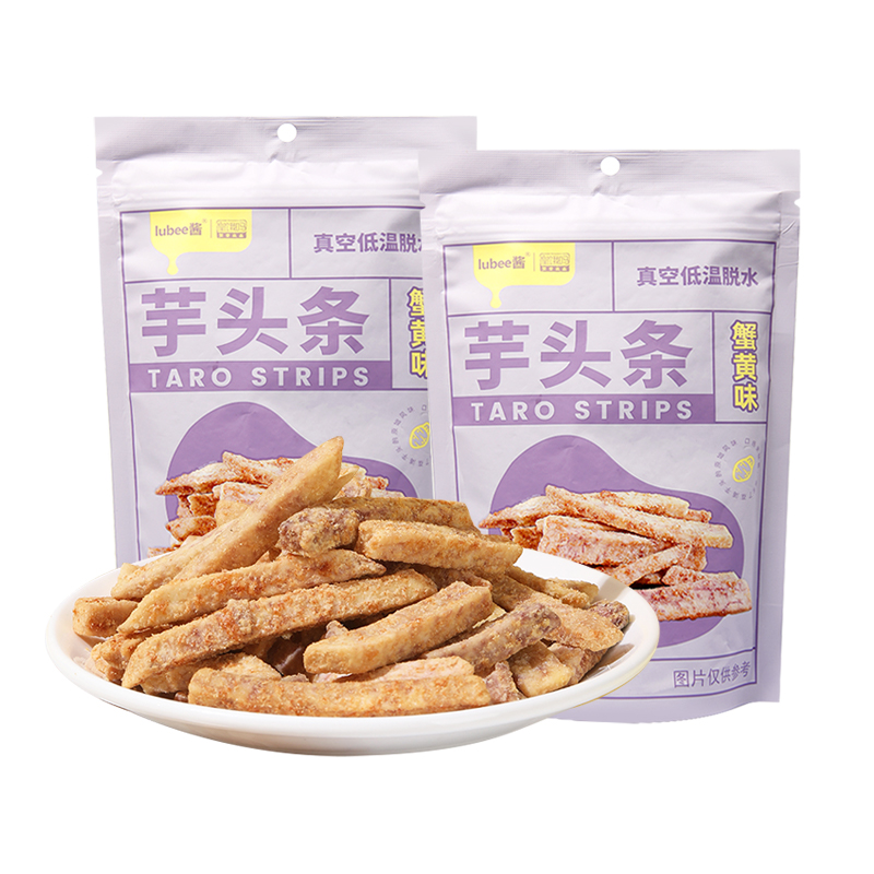 lubee酱芋头条100g蟹黄味皇饿吗香酥脆芋头干袋装办公室休闲零食-图3