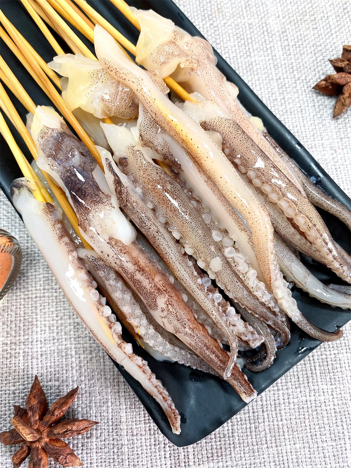 一心一串大号鱿鱼须8克足量户外烧烤食材商用海鲜串冷冻手把100串