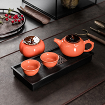 Gongfu tea suit small set of single home one pot of two-cup double tea set duo simple dry tea tea tray