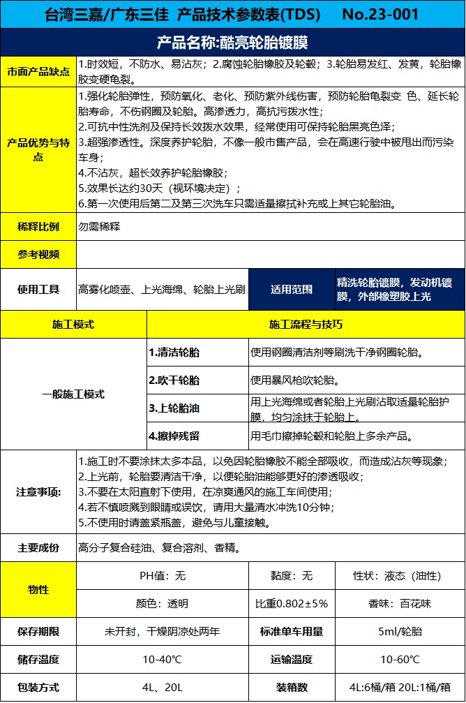 酷亮轮胎镀膜Plus-轮胎镀膜不沾灰、高亮度高泼水 时效1个月 - 图0