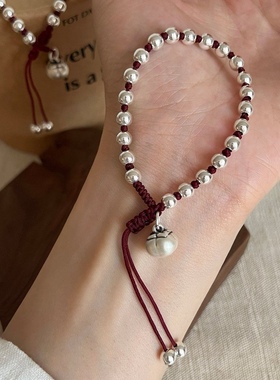 足银999纯银柿柿如意手链转运珠新款手链女新中式显白精致