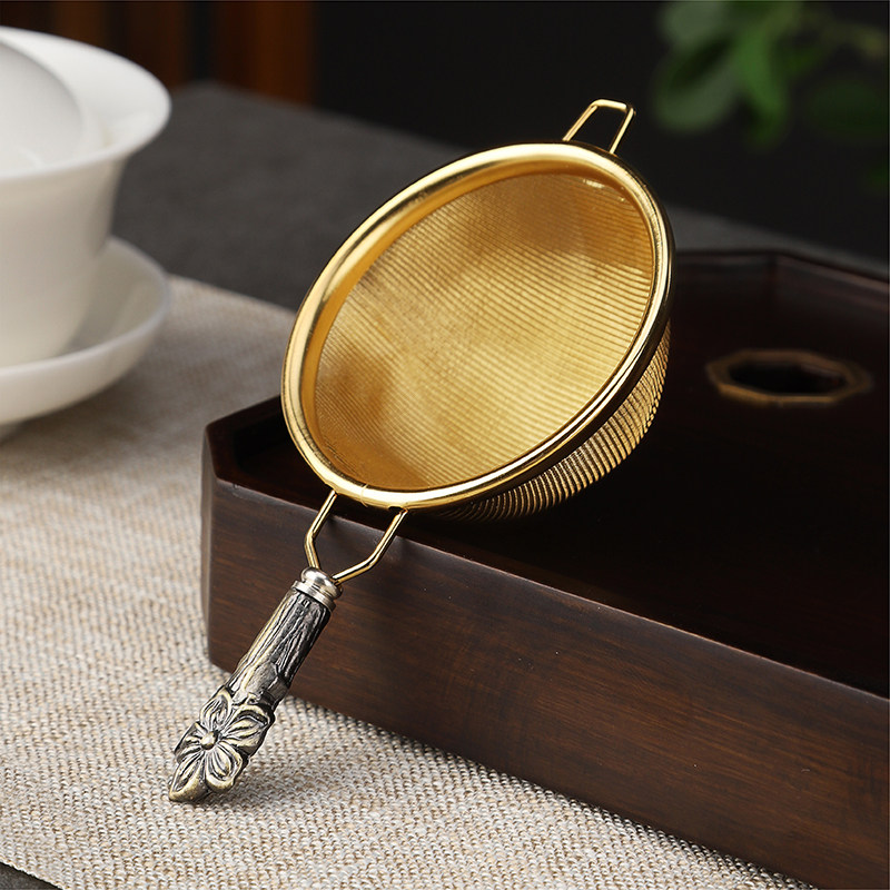 不锈钢茶漏茶滤网茶托滤茶器功夫茶具配件高档细网茶叶过滤网茶隔_虎窝淘