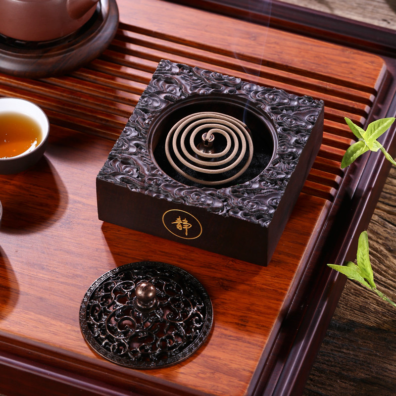 复古黑檀实木香炉家用室内中式香薰炉盘香炉供奉茶道摆件创意安神,淘宝优惠券,粉丝福利购,淘宝优惠卷