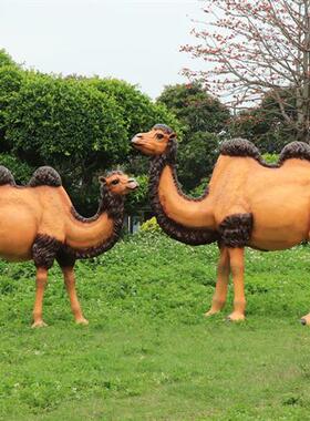 玻璃钢仿真大象骆驼河马雕塑户外园林景观大型动物摆件公园装饰品