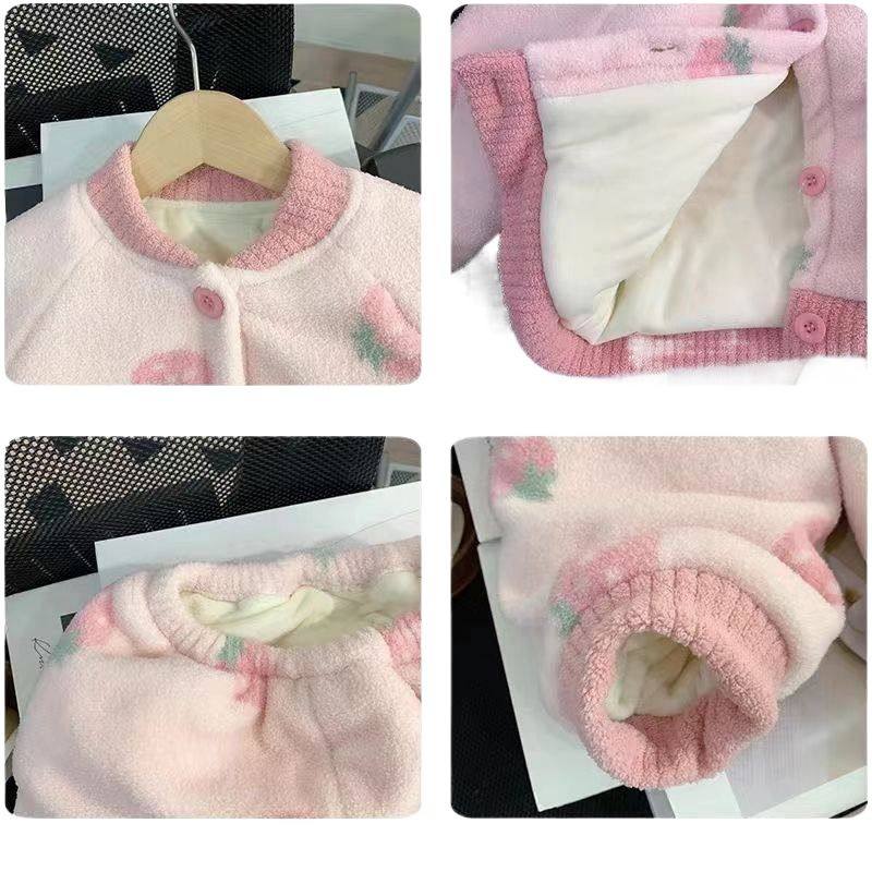 女童珊瑚绒睡衣冬季加绒加厚款夹棉保暖法兰绒女宝宝儿童家居服冬,淘宝优惠券,粉丝福利购,淘宝优惠卷