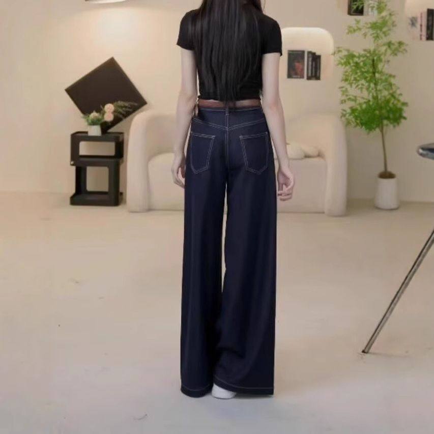 牛仔裤女直筒宽松春季秋冬2025年新款高腰显瘦小个子阔腿拖地裤子,淘宝优惠券,粉丝福利购,淘宝优惠卷