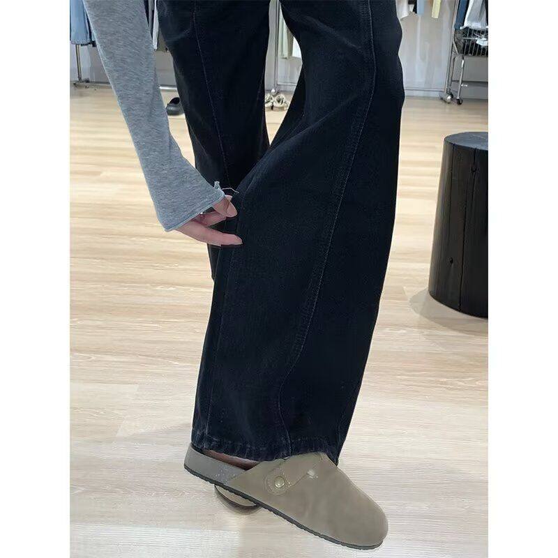 牛仔裤女直筒宽松春季秋冬2025年新款高腰显瘦小个子阔腿拖地裤子,淘宝优惠券,粉丝福利购,淘宝优惠卷